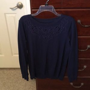 Navy sweatshirt w/cutouts